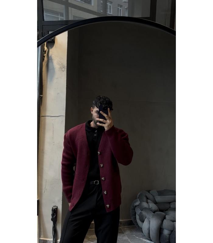 OVERSİZE ÖZEL DÜĞME DETAYLI HIRKA