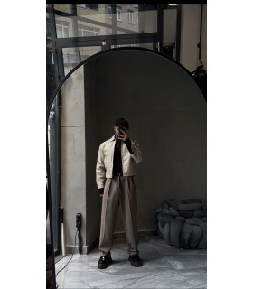 OVERSİZE CROP KESİM YÜKSEK KALİTE DERİ CEKET