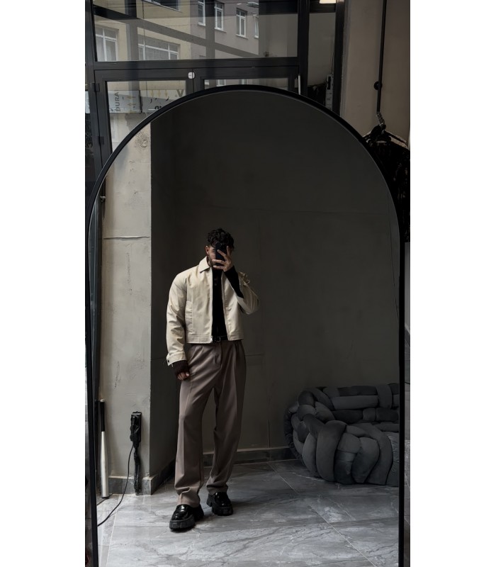 OVERSİZE CROP KESİM YÜKSEK KALİTE DERİ CEKET