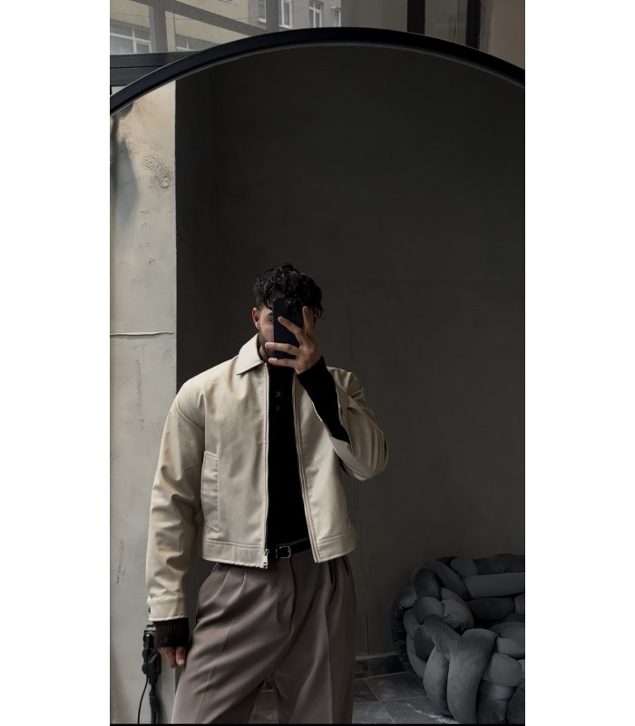 OVERSİZE CROP KESİM YÜKSEK KALİTE DERİ CEKET