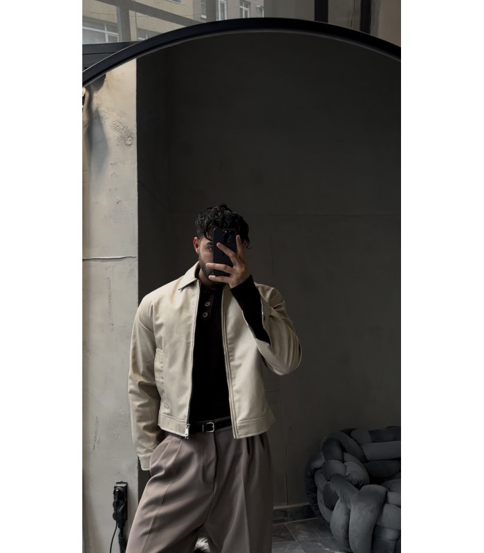 OVERSİZE CROP KESİM YÜKSEK KALİTE DERİ CEKET