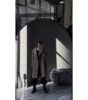 YENİ SEZON OVERSİZE KEMER DETAYLI KAŞE KABAN