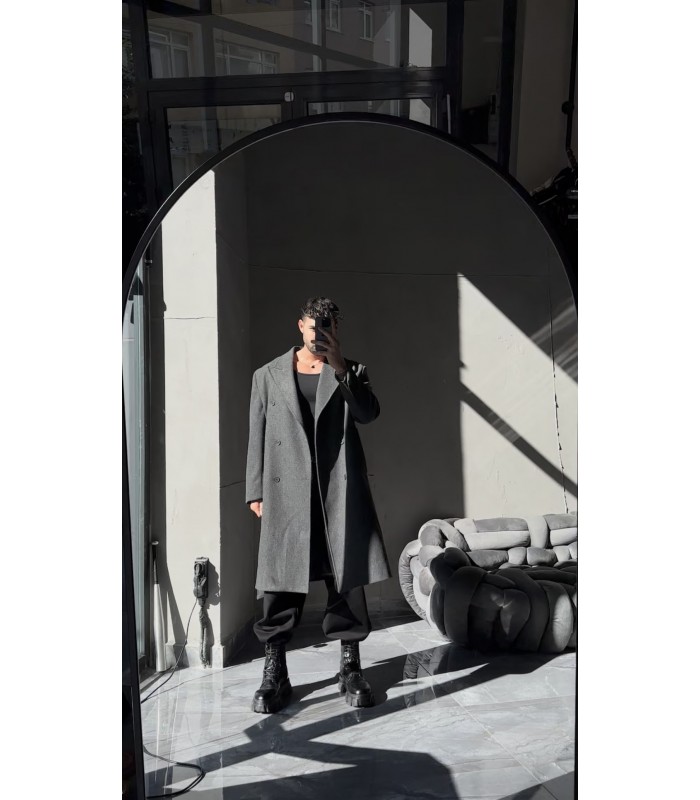 YENİ SEZON OVERSİZE KEMER DETAYLI KAŞE KABAN