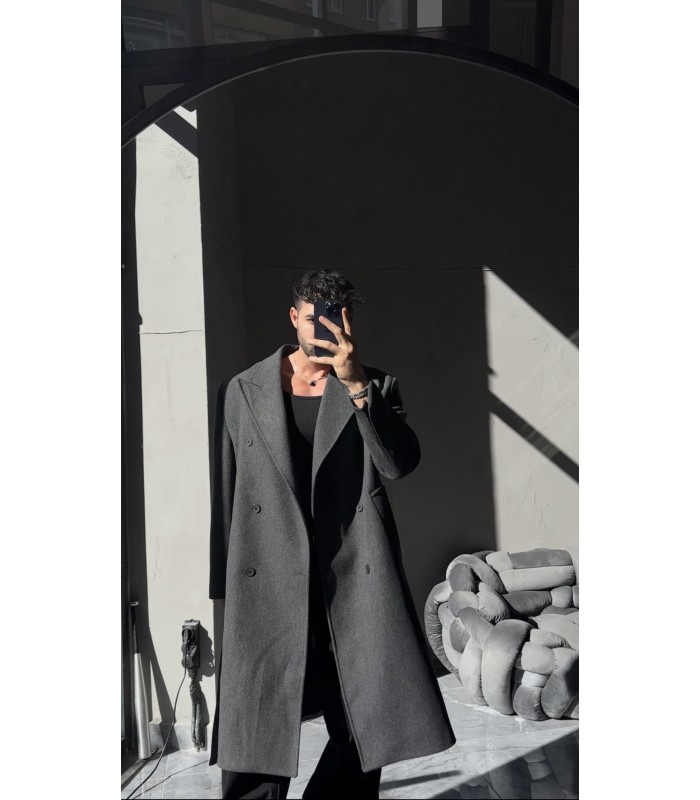 YENİ SEZON OVERSİZE KEMER DETAYLI KAŞE KABAN