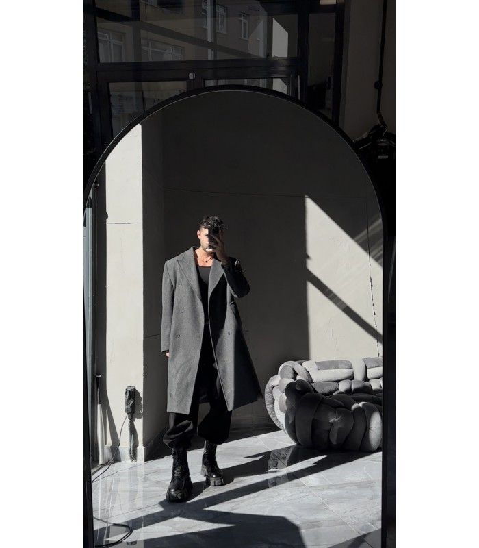 YENİ SEZON OVERSİZE KEMER DETAYLI KAŞE KABAN