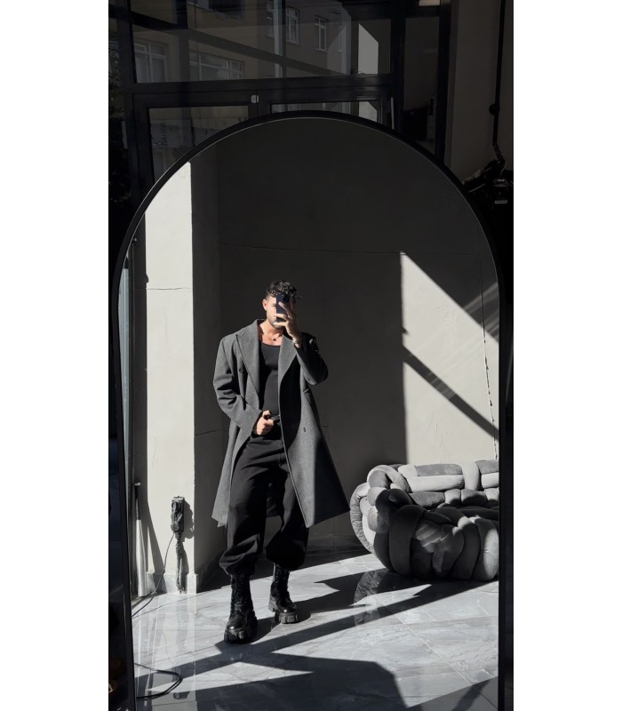 YENİ SEZON OVERSİZE KEMER DETAYLI KAŞE KABAN