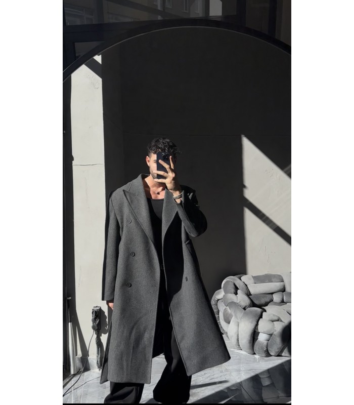 YENİ SEZON OVERSİZE KEMER DETAYLI KAŞE KABAN