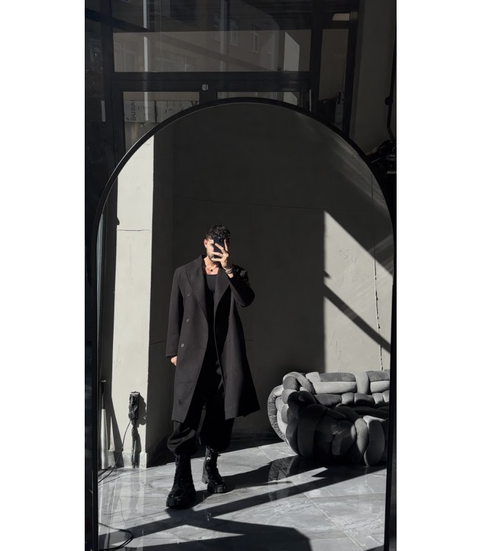 YENİ SEZON OVERSİZE KEMER DETAYLI KAŞE KABAN