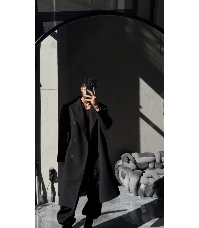 YENİ SEZON OVERSİZE KEMER DETAYLI KAŞE KABAN