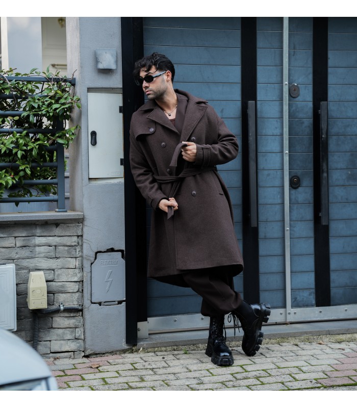 OVERSİZE YENİ SEZON KEMER DETAYLI KABAN