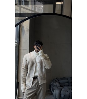 OVERSİZE YAKA ÖZEL KESİM DETAYLI HIRKA