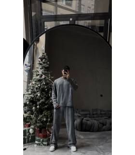 YIKAMA KUMAŞ YAN ŞERİT DETAYLI OVERSİZE EŞOFMAN TAKIM