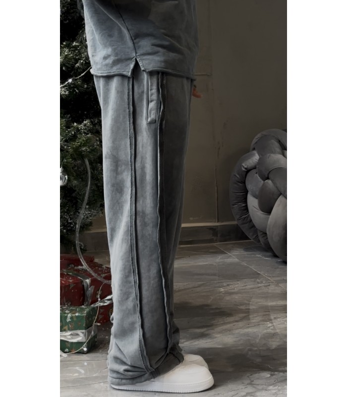 YIKAMA KUMAŞ YAN ŞERİT DETAYLI OVERSİZE EŞOFMAN TAKIM