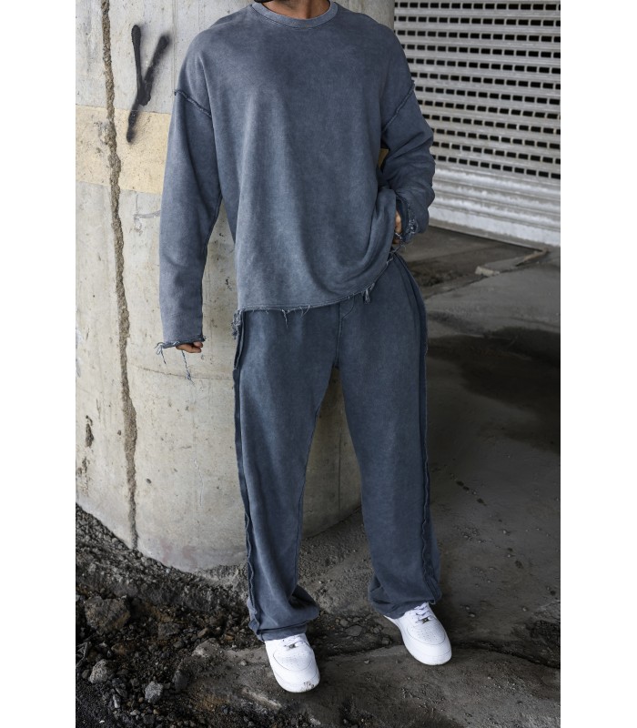 YIKAMA KUMAŞ YAN ŞERİT DETAYLI OVERSİZE EŞOFMAN TAKIM