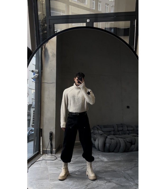 ZANE FERMUAR DETAYLI OVERSİZE KAZAK