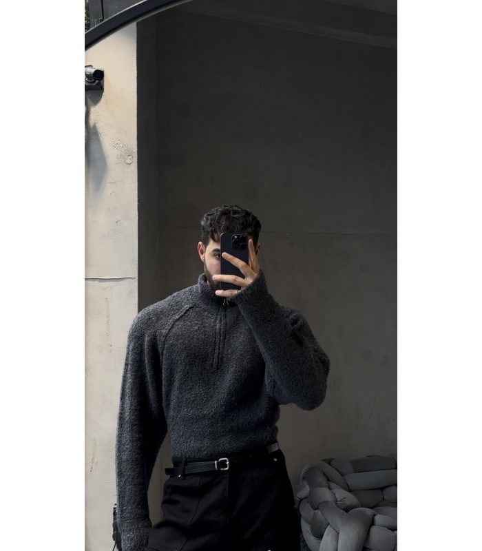 ZANE FERMUAR DETAYLI OVERSİZE KAZAK