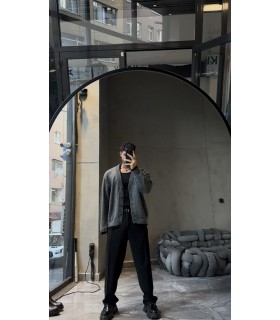 OVERSİZE ÖZEL YAKA DETAYLI HIRKA