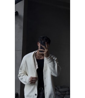 OVERSİZE ÖZEL YAKA DETAYLI HIRKA