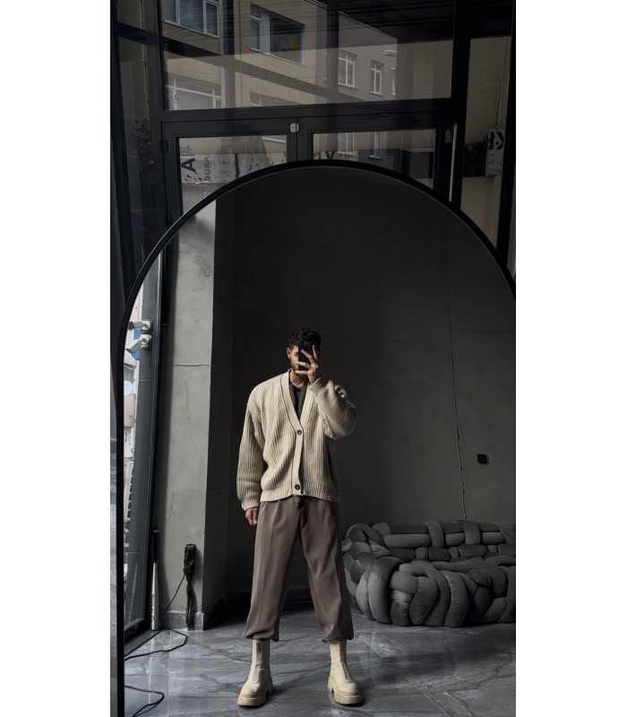 ÖZEL OVERSİZE TASARIM  DÜĞME DETAYLI HIRKA