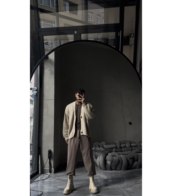 ÖZEL OVERSİZE TASARIM  DÜĞME DETAYLI HIRKA