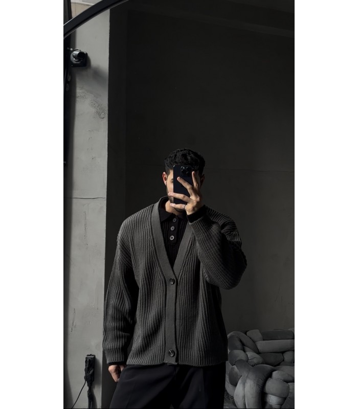 ÖZEL OVERSİZE TASARIM  DÜĞME DETAYLI HIRKA