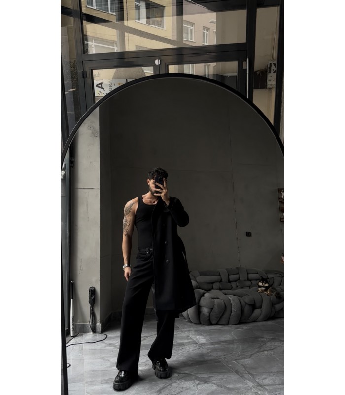 OVERSİZE KEMER DETAYLI KABAN