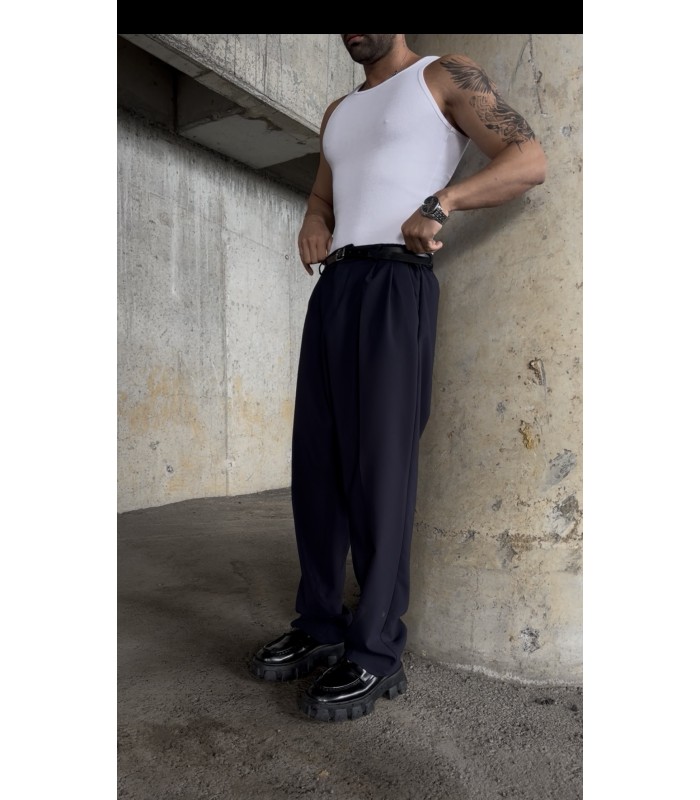 BAGGY LİKRALI KUMAŞ PANTOLON