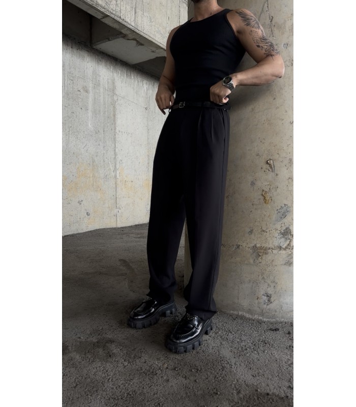 BAGGY LİKRALI KUMAŞ PANTOLON