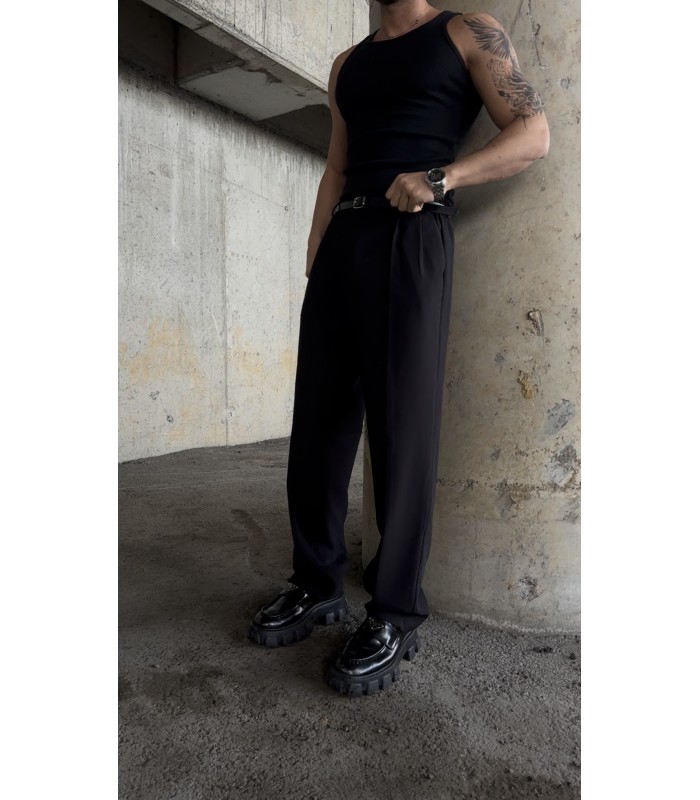 BAGGY LİKRALI KUMAŞ PANTOLON