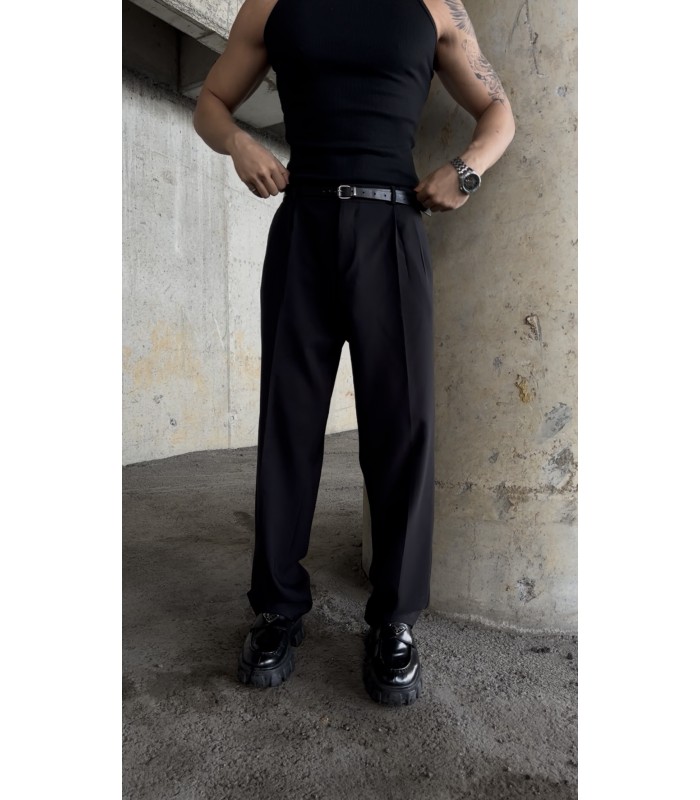 BAGGY LİKRALI KUMAŞ PANTOLON