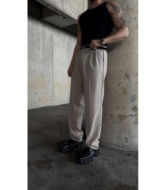 BAGGY LİKRALI KUMAŞ PANTOLON