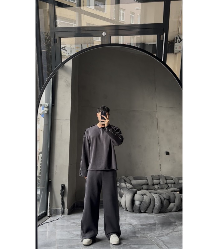 ÖZEL TASARIM YANDAN FERMUAR DETAYLI EŞOFMAN TAKIM