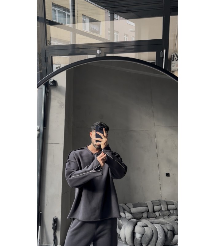 ÖZEL TASARIM YANDAN FERMUAR DETAYLI EŞOFMAN TAKIM