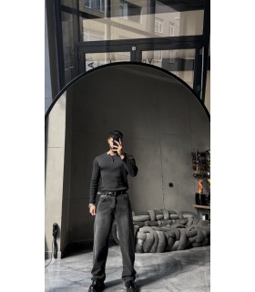 Hakim yaka düğme detaylı likralı tirko