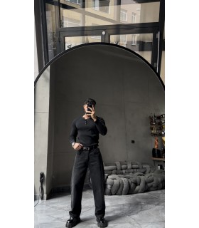 Hakim yaka düğme detaylı likralı tirko