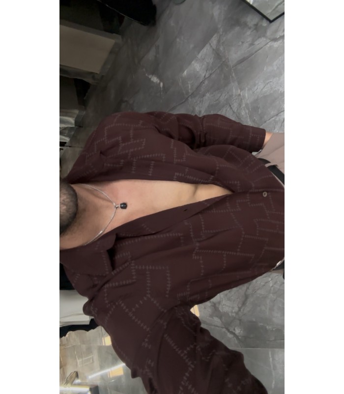 ÖZEL DESEN DETAYLI TENSEL KUMAŞ GÖMLEK