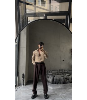 ÖZEL DESEN DETAYLI TENSEL KUMAŞ GÖMLEK