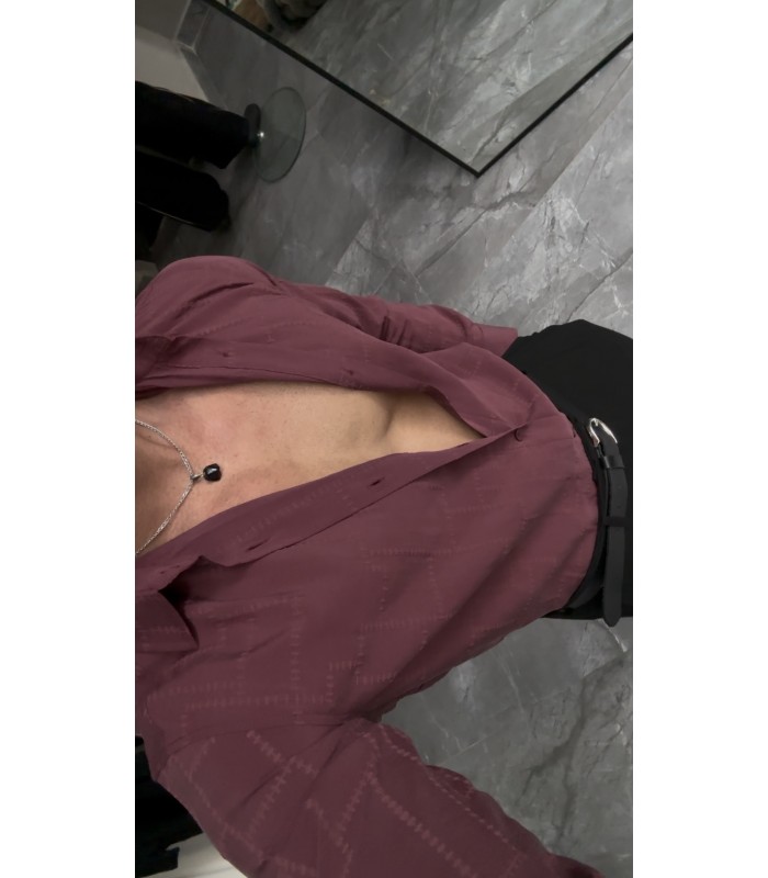 ÖZEL DESEN DETAYLI TENSEL KUMAŞ GÖMLEK