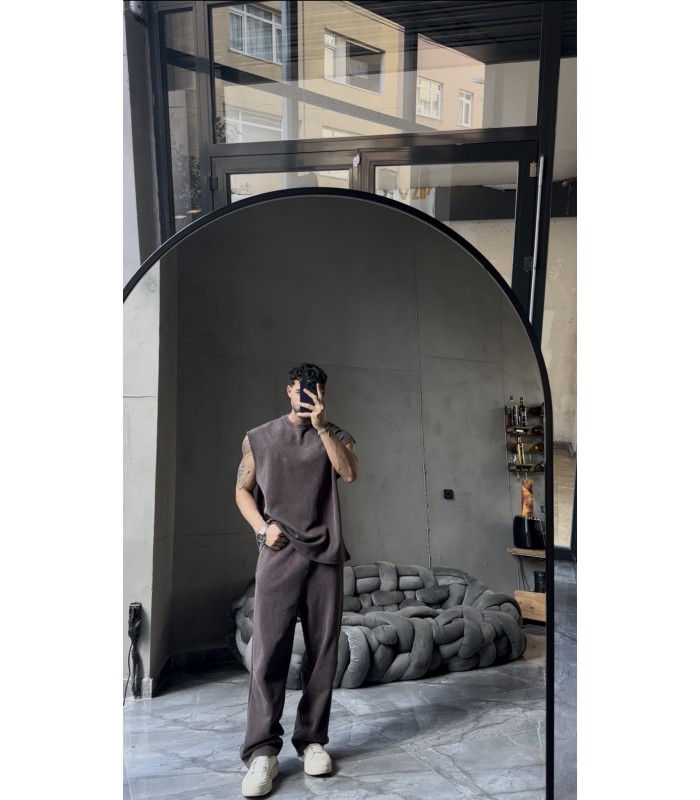 SIFIR KOL YIKAMA KUMAŞ OVERSİZE TSHIRT