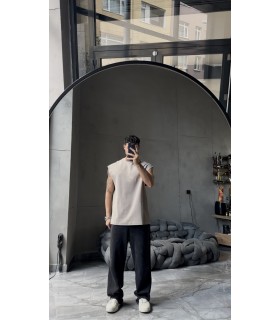 SIFIR KOL YIKAMA KUMAŞ OVERSİZE TSHIRT