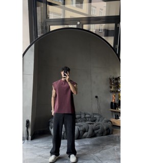 SIFIR KOL YIKAMA KUMAŞ OVERSİZE TSHIRT