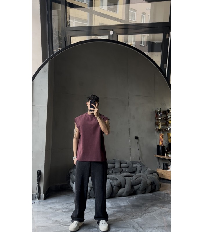 SIFIR KOL YIKAMA KUMAŞ OVERSİZE TSHIRT