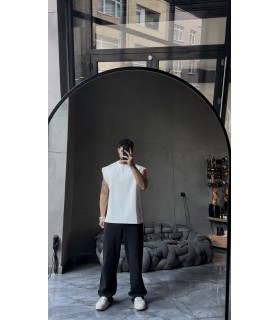 SIFIR KOL YIKAMA KUMAŞ OVERSİZE TSHIRT