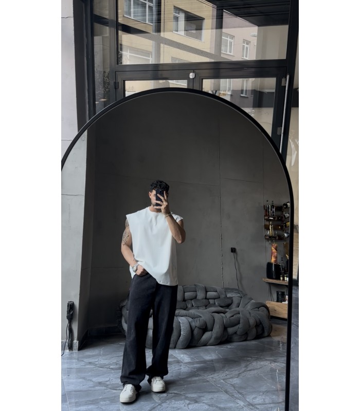 SIFIR KOL YIKAMA KUMAŞ OVERSİZE TSHIRT