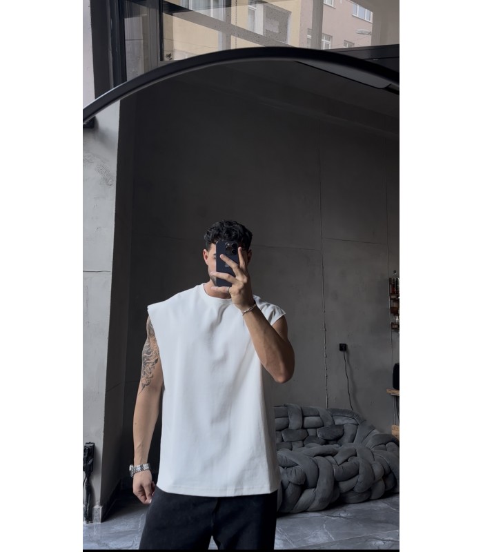 SIFIR KOL YIKAMA KUMAŞ OVERSİZE TSHIRT