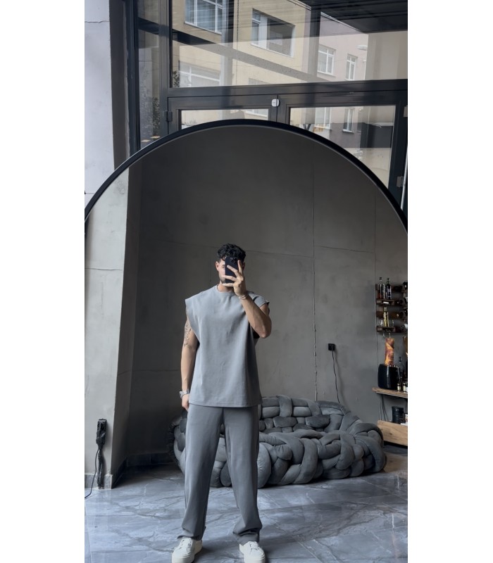 SIFIR KOL YIKAMA KUMAŞ OVERSİZE TSHIRT