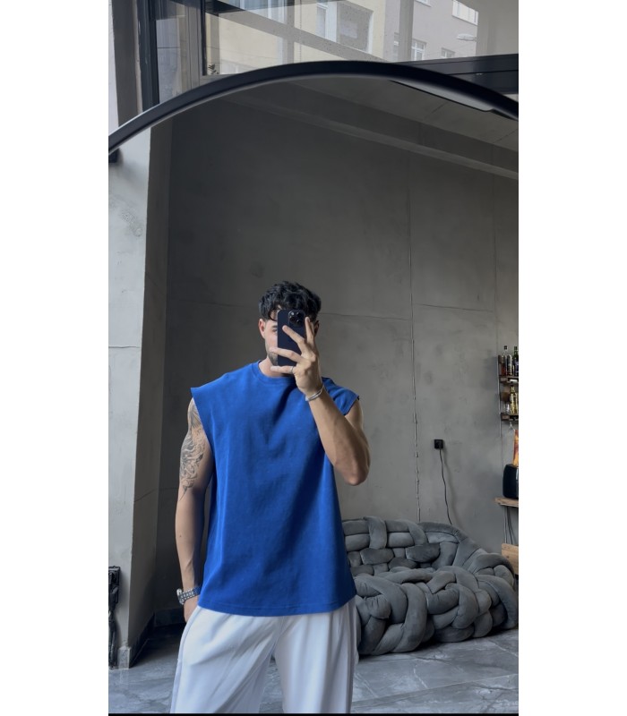 SIFIR KOL YIKAMA KUMAŞ OVERSİZE TSHIRT