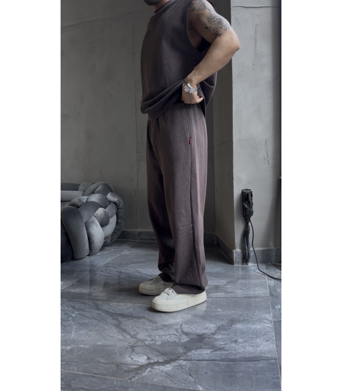 BAGGY YAN ÖZEL DESEN DETAYLI EŞOFMAN