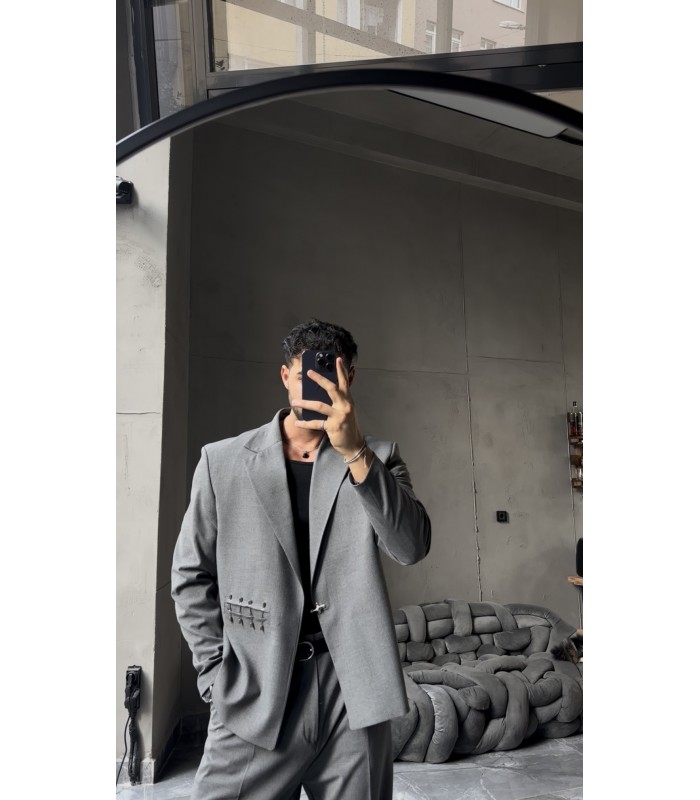 ÖZEL TASARIM OVERSİZE YANDAN KANCA DETAYLI  TAKIM