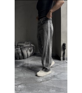 BAGGY YENİ SEZON YANDAN ÇİFT ŞERİT DETAYLI JEAN PANTALON